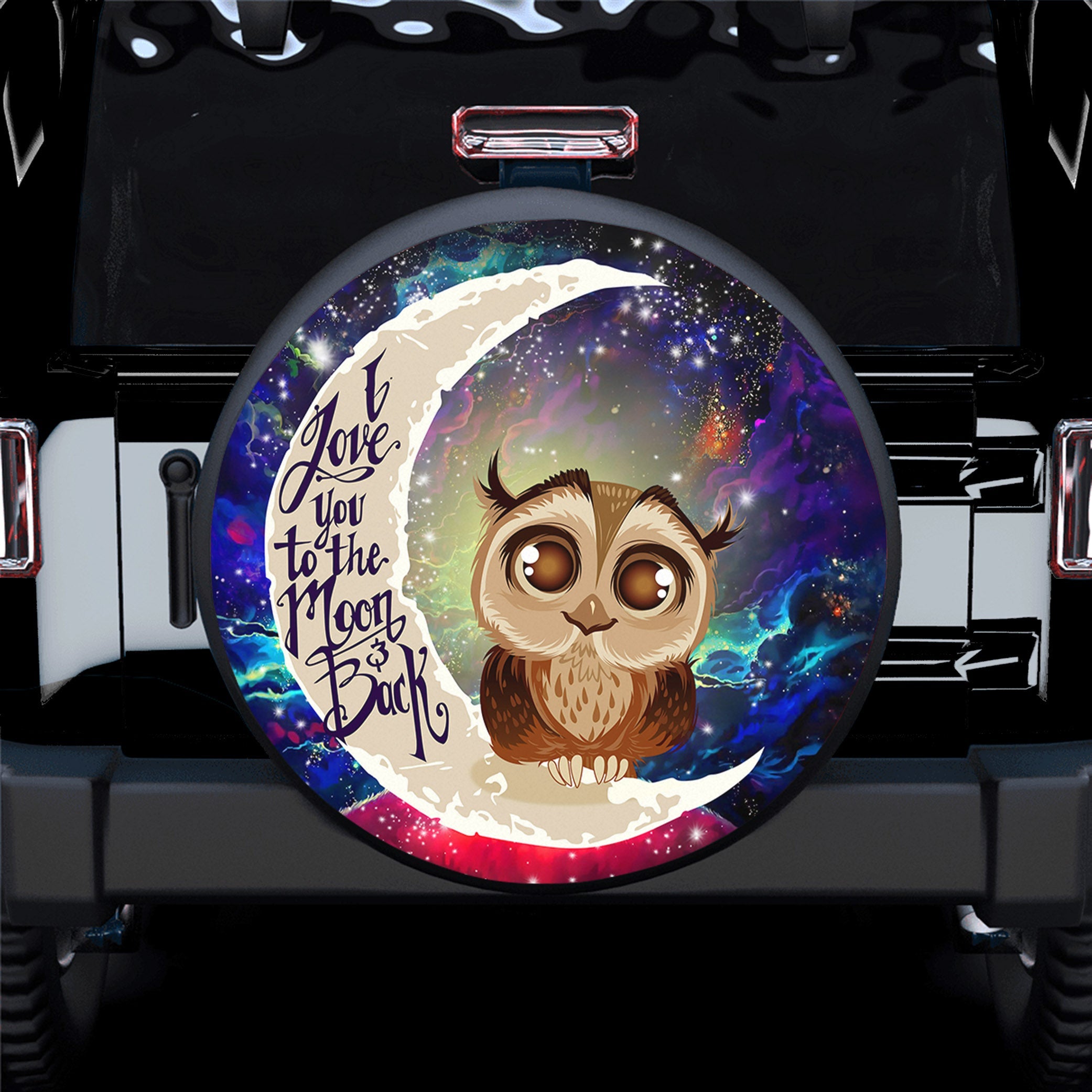 Cute Owl Love You To The Moon Galaxy Spare Tire Covers Gift For Campers Nearkii