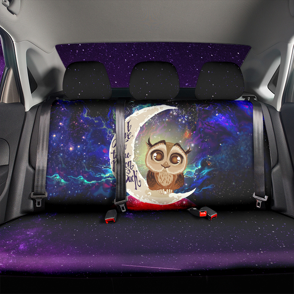 Cute Owl Love You To The Moon Galaxy Premium Custom Car Back Seat Covers Decor Protectors Nearkii