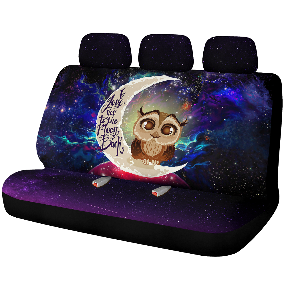 Cute Owl Love You To The Moon Galaxy Premium Custom Car Back Seat Covers Decor Protectors Nearkii