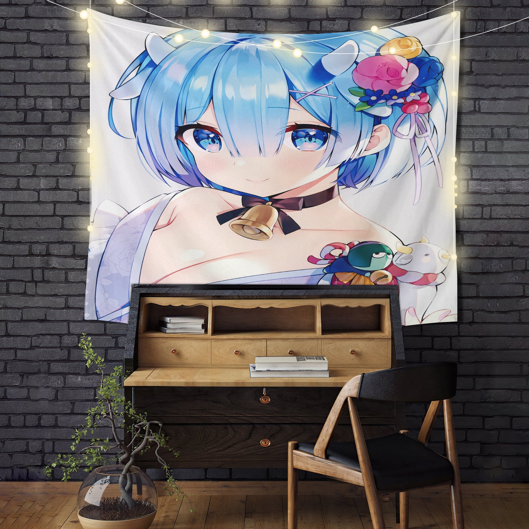 Cute Rem ReZero Tapestry Room Decor Nearkii