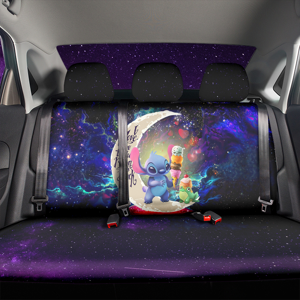 Cute Stitch Frog Icecream Love You To The Moon Galaxy Car Back Seat Covers Decor Protectors Nearkii