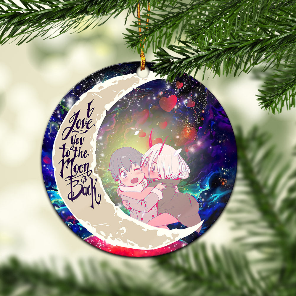 Darling In The Franxx Hiro And Zero Two Love You To The Moon Galaxy Mica Circle Ornament Perfect Gift For Holiday Nearkii