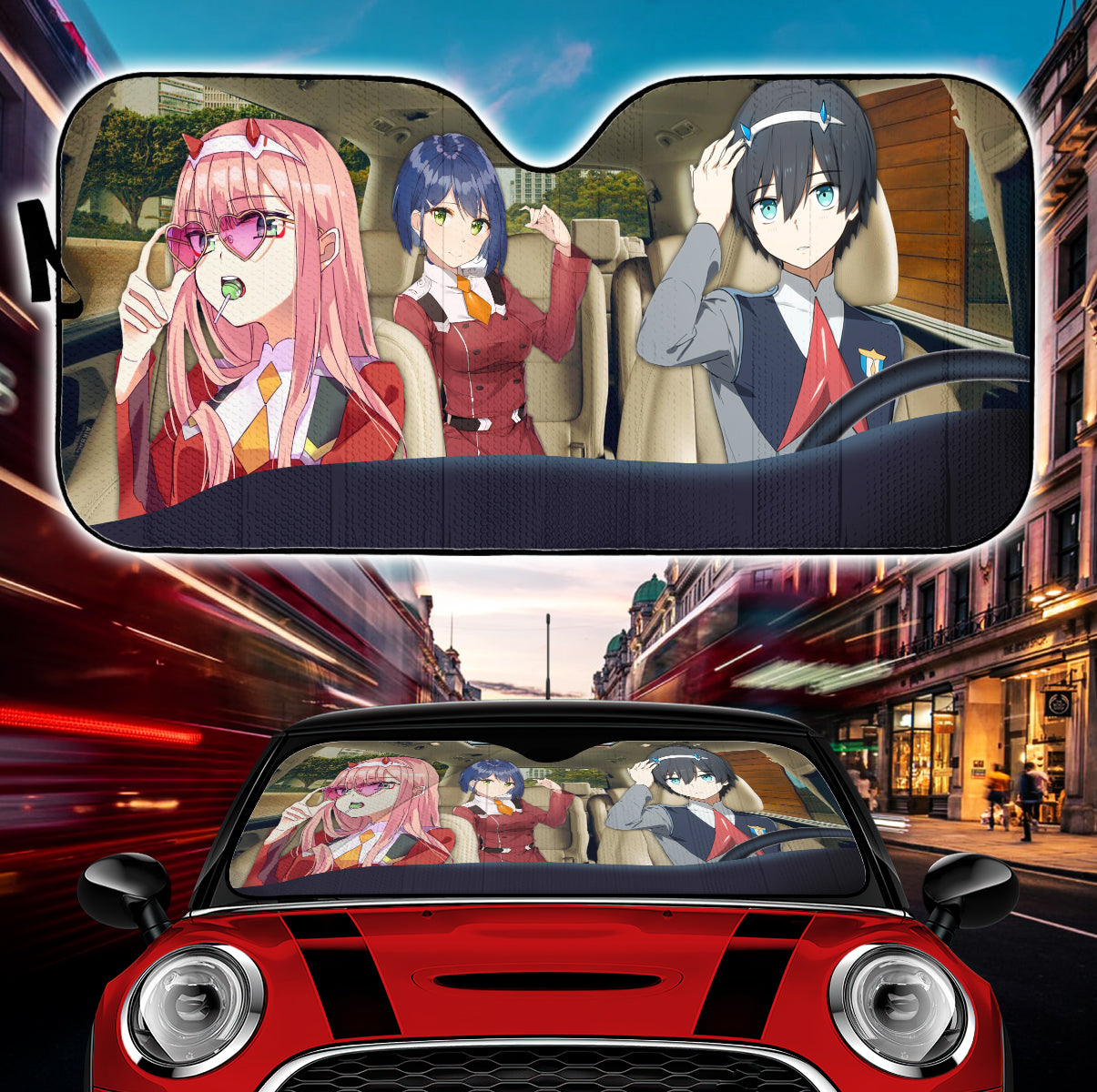 Darling In The Franxx Hiro Zero Two Ichigo Car Auto Sunshades Nearkii