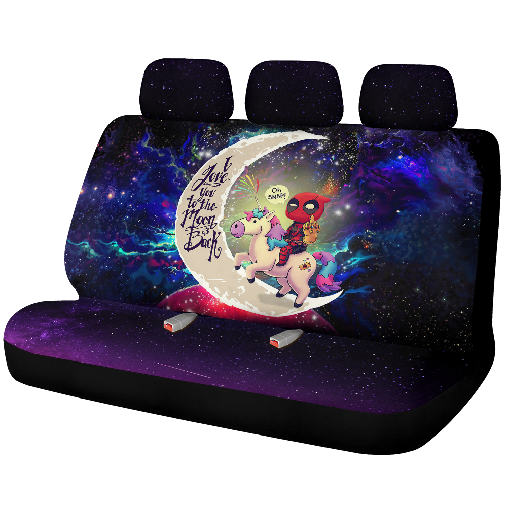 Deadpool Unicorn Love You To The Moon Galaxy Premium Custom Car Back Seat Covers Decor Protectors Nearkii