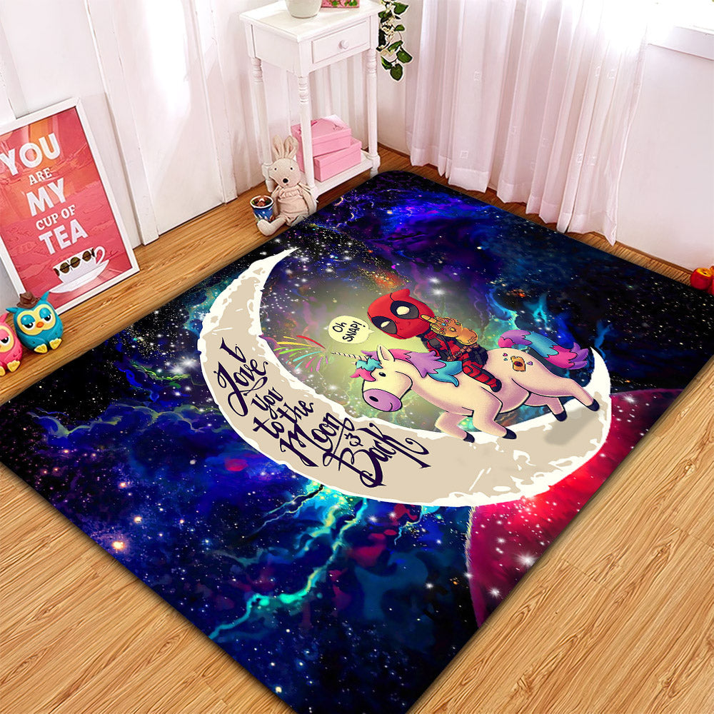 Deadpool Unicorn Love You To The Moon Galaxy Carpet Rug Home Room Decor Nearkii