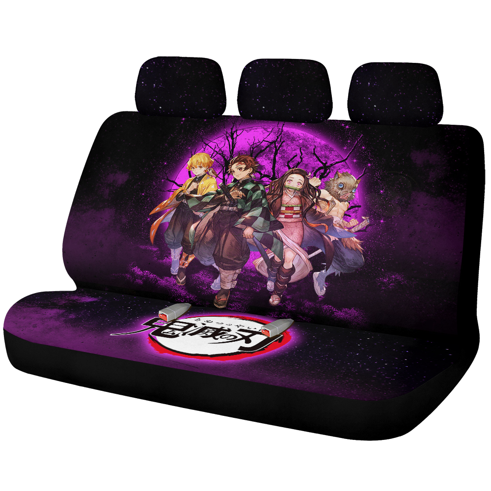 Demon Slayer Anime Team Pink Moonlight Galaxy Premium Custom Car Back Seat Covers Decor Protectors Nearkii