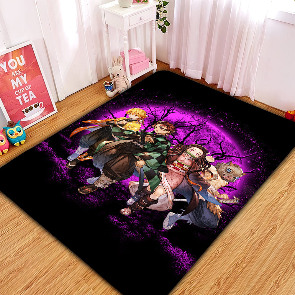 Demon Slayer Team Pink Moonlight Area Carpet Rug Home Decor Bedroom Living Room Decor Nearkii