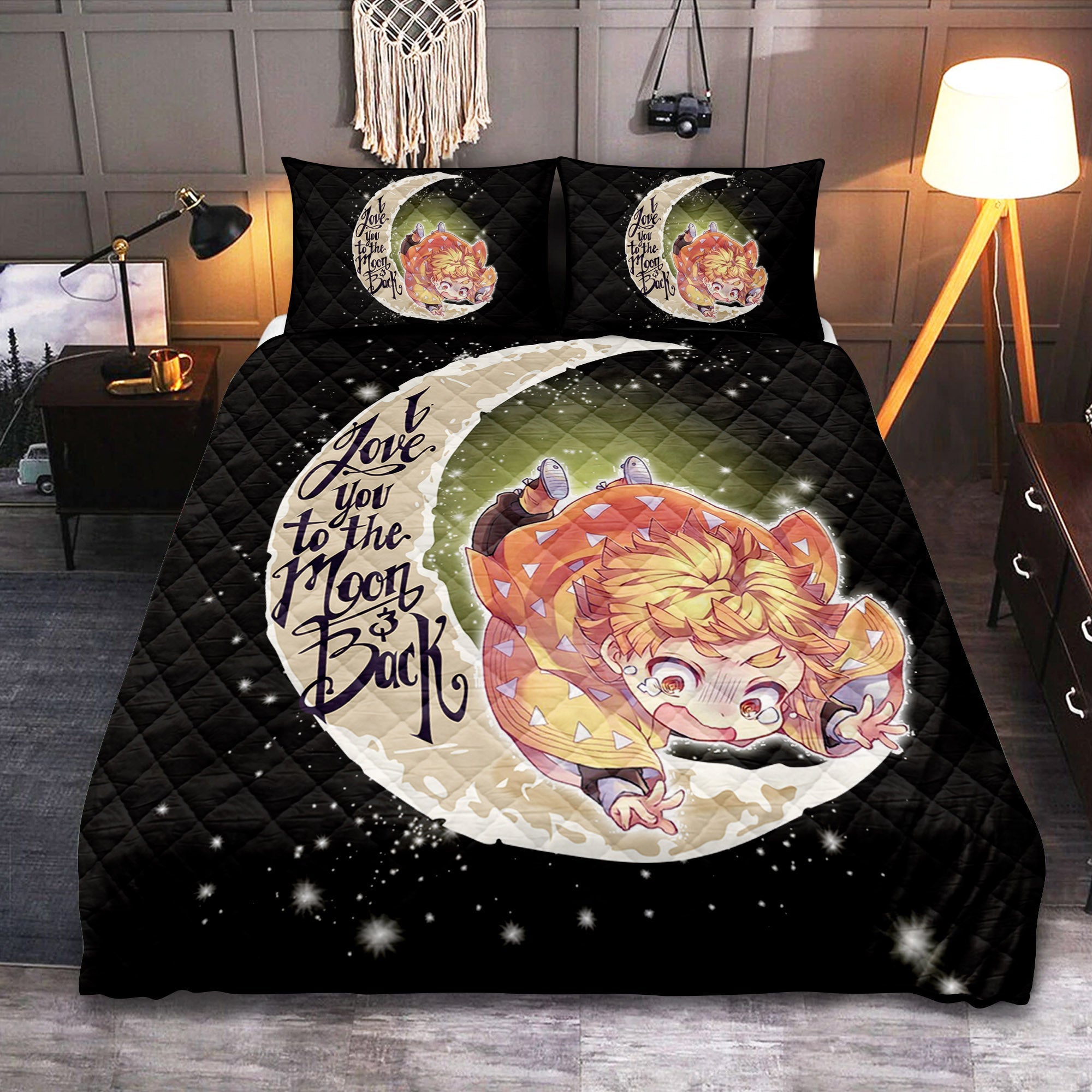 Demon Slayer To The Moon Quilt Bed Sets Nearkii