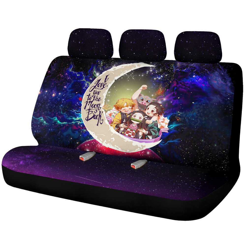 Demond Slayer Team Love You To The Moon Galaxy Premium Custom Car Back Seat Covers Decor Protectors Nearkii