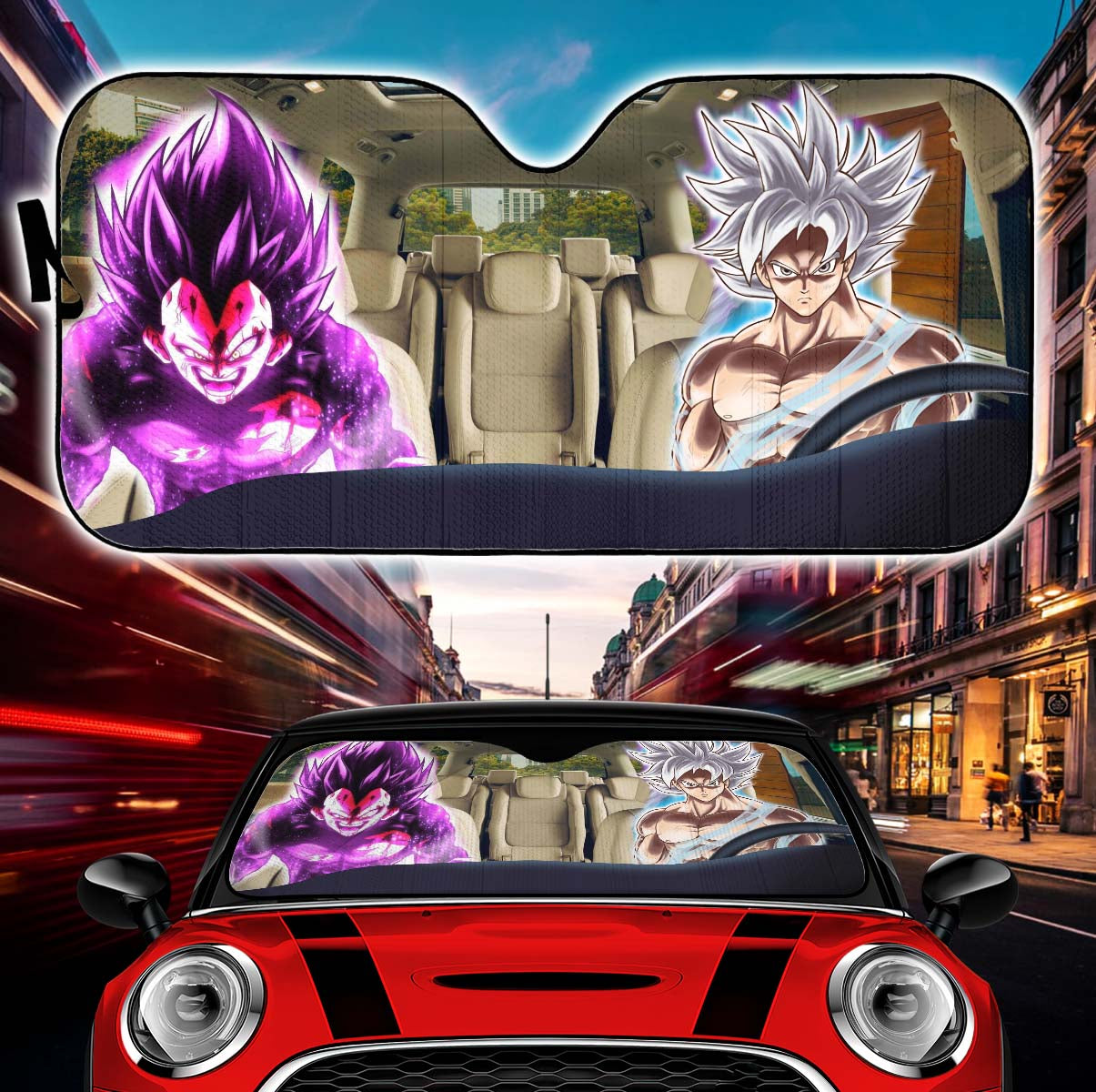 Dragon Ball Goku Ultra Instinct And Vegeta Ultra Ego Car Auto Sunshades Nearkii