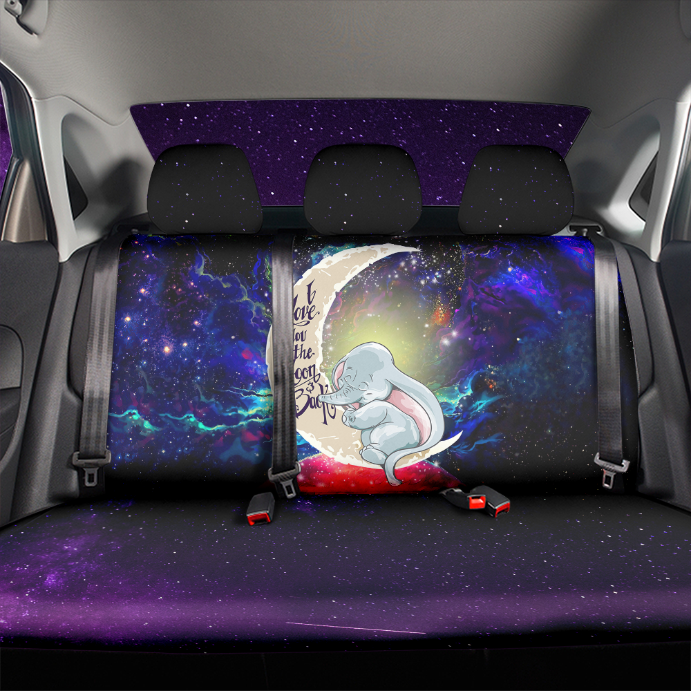 Dumbo Elephant Love You To The Moon Galaxy Premium Custom Car Back Seat Covers Decor Protectors Nearkii