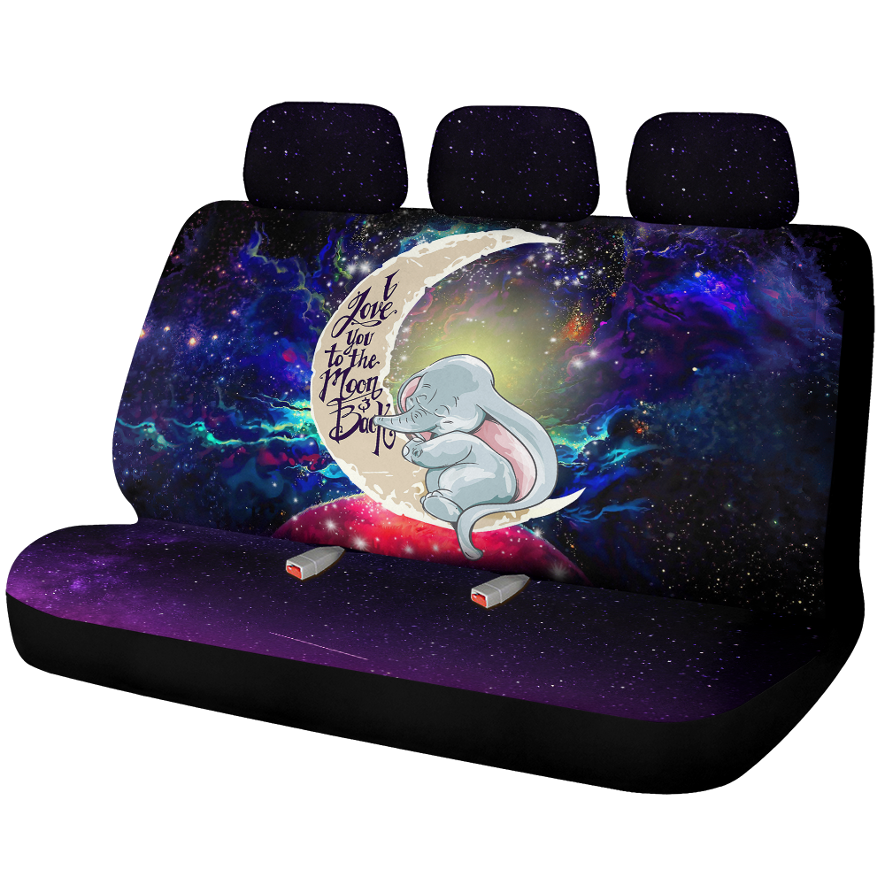 Dumbo Elephant Love You To The Moon Galaxy Premium Custom Car Back Seat Covers Decor Protectors Nearkii