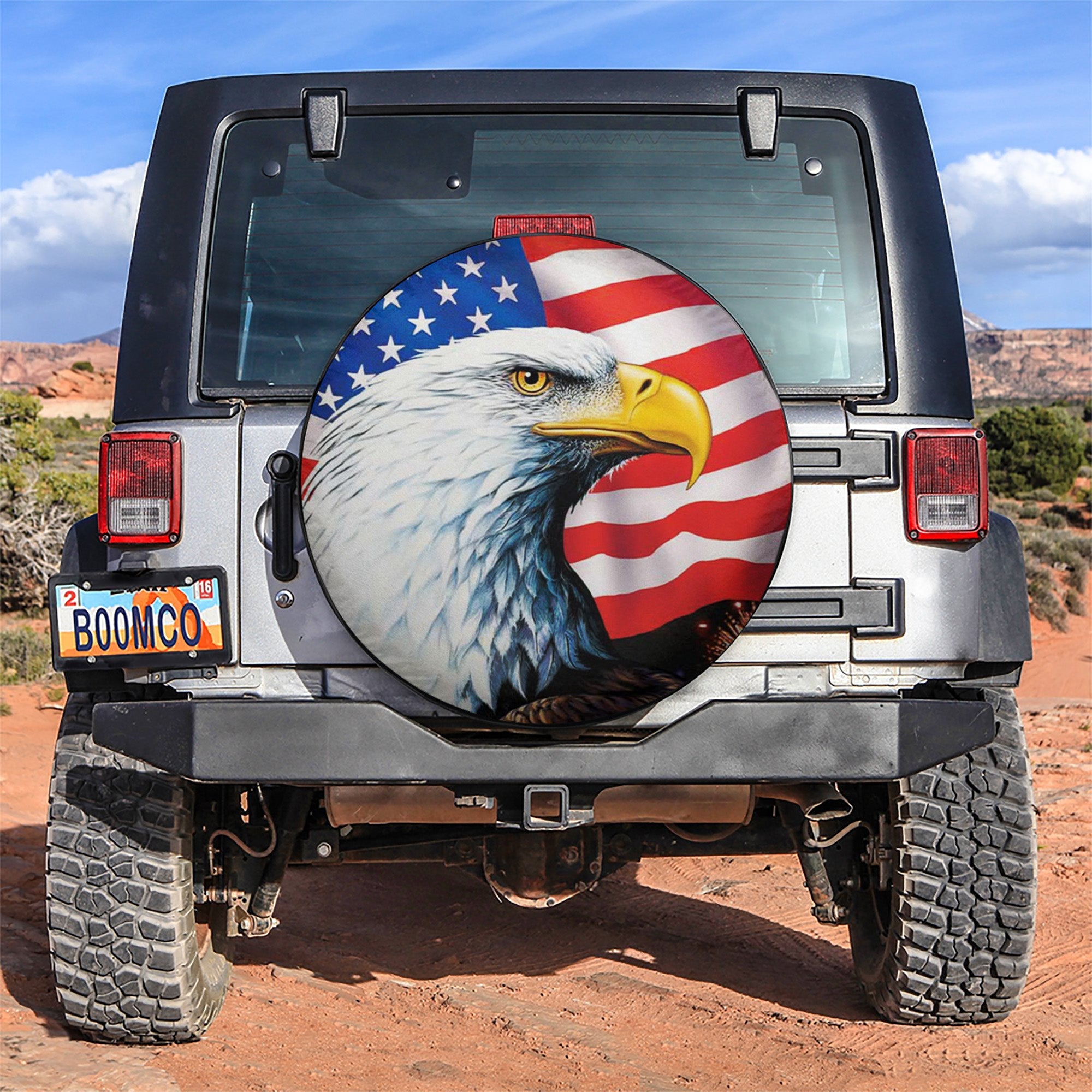 American Eagle Usa Flags Car Spare Tire Covers Gift For Campers Nearkii