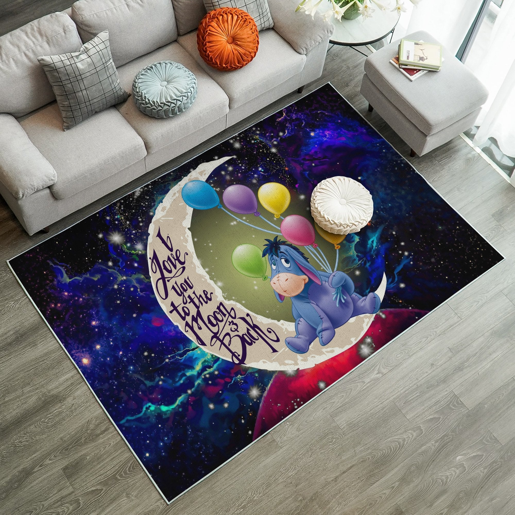 Eeyore Winnie The Pooh Love You To The Moon Galaxy Carpet Rug Home Room Decor Nearkii