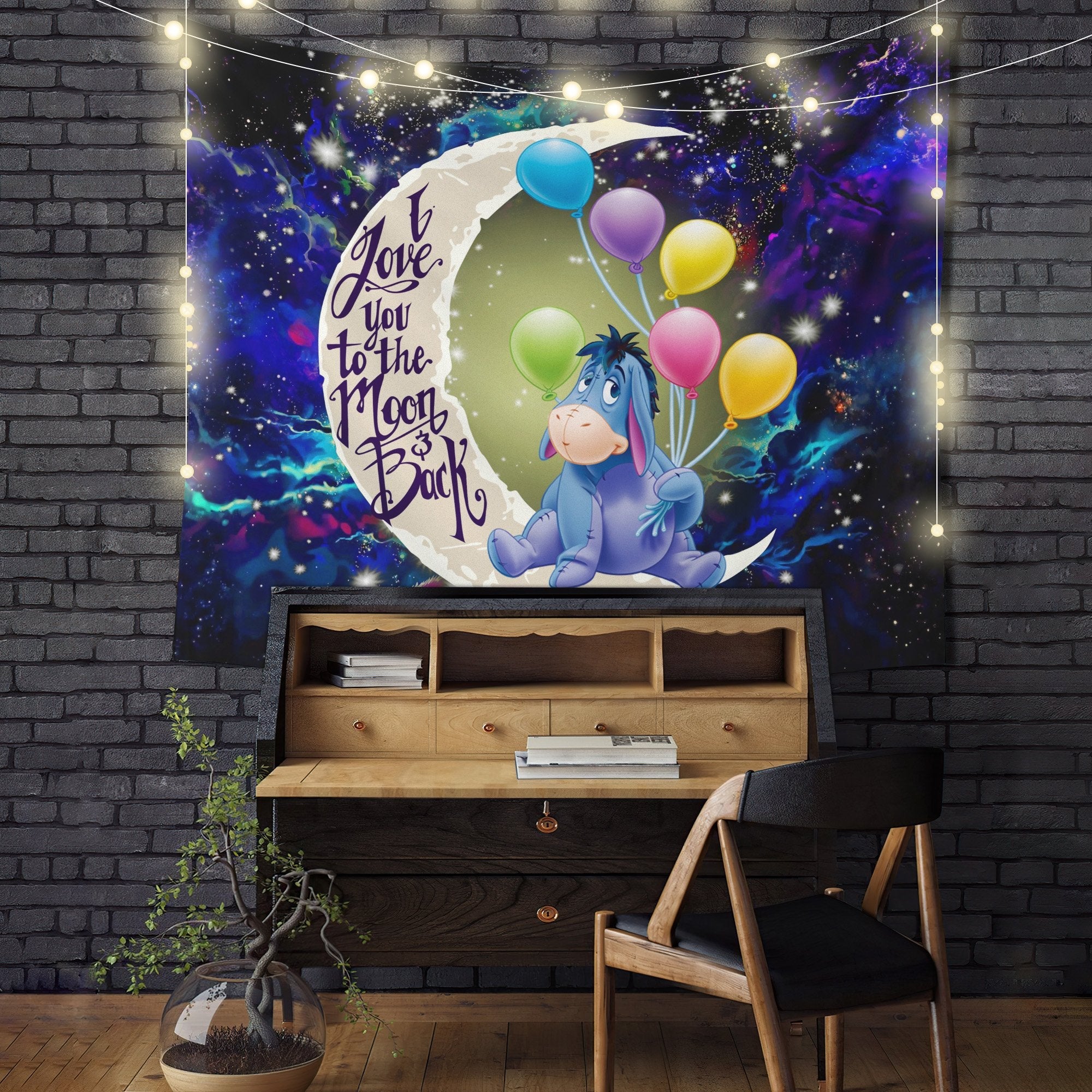 Eeyore Moon And Back Galaxy Tapestry Room Decor Nearkii