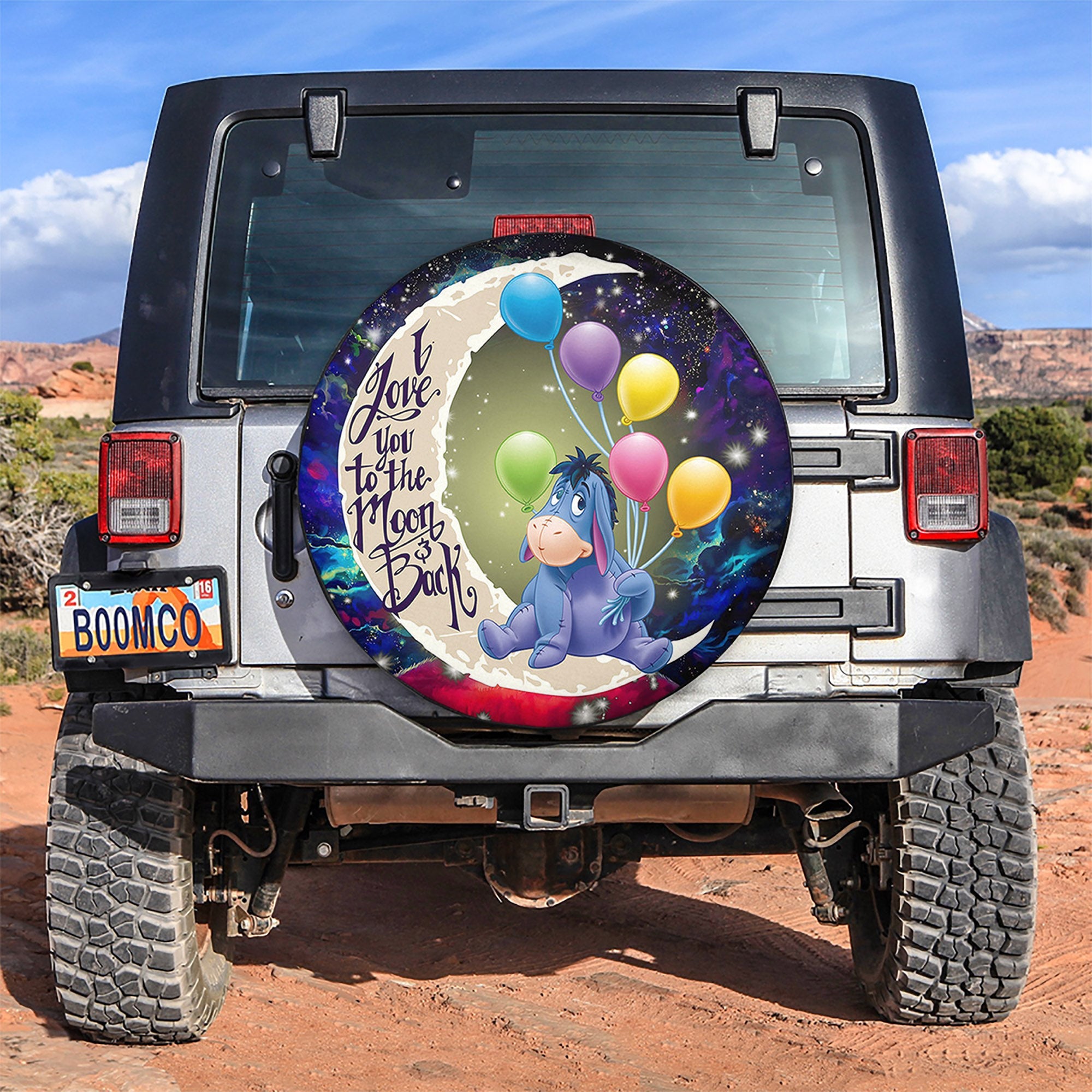 Eeyore Winnie The Pooh Love You To The Moon Galaxy Spare Tire Covers Gift For Campers Nearkii