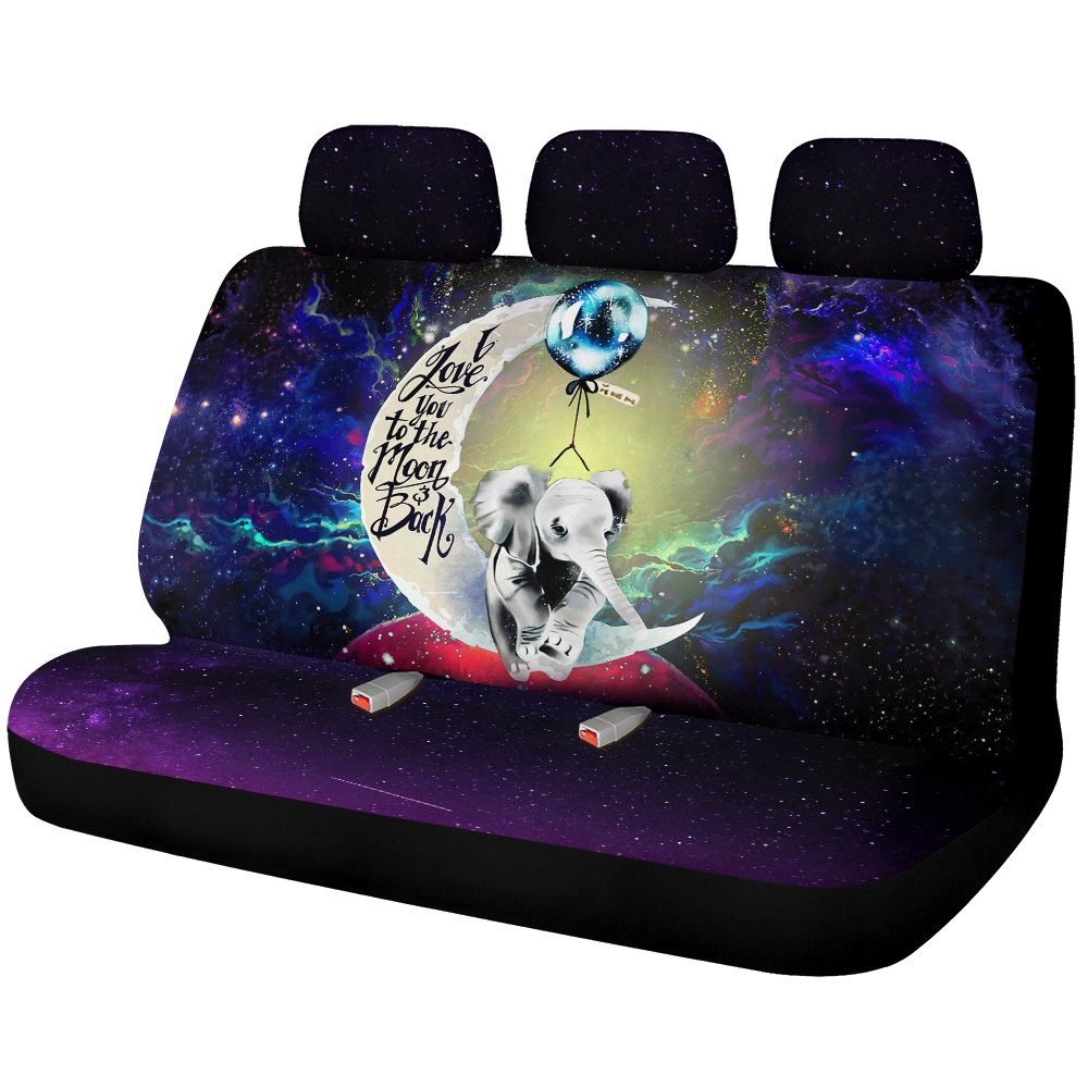 Elephant Love You To The Moon Galaxy Premium Custom Car Back Seat Covers Decor Protectors Nearkii