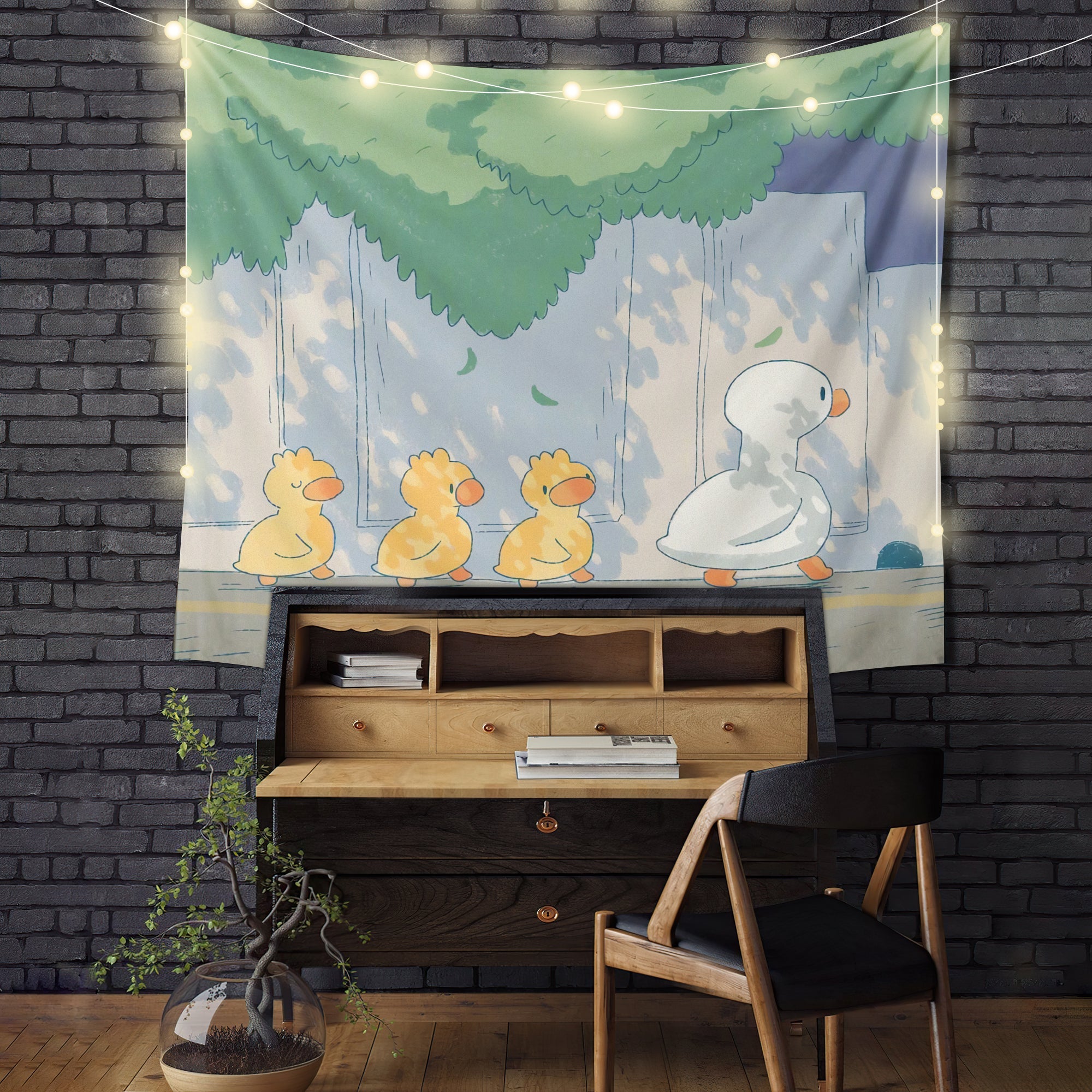 Family Duck Tapestry Room Decor Nearkii