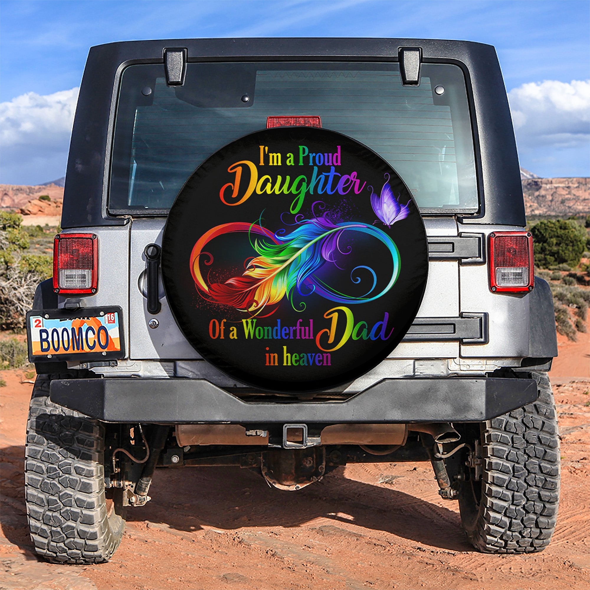 Wonderful Dad Proud Daughter In Heaven Car Spare Tire Covers Gift For Campers Nearkii