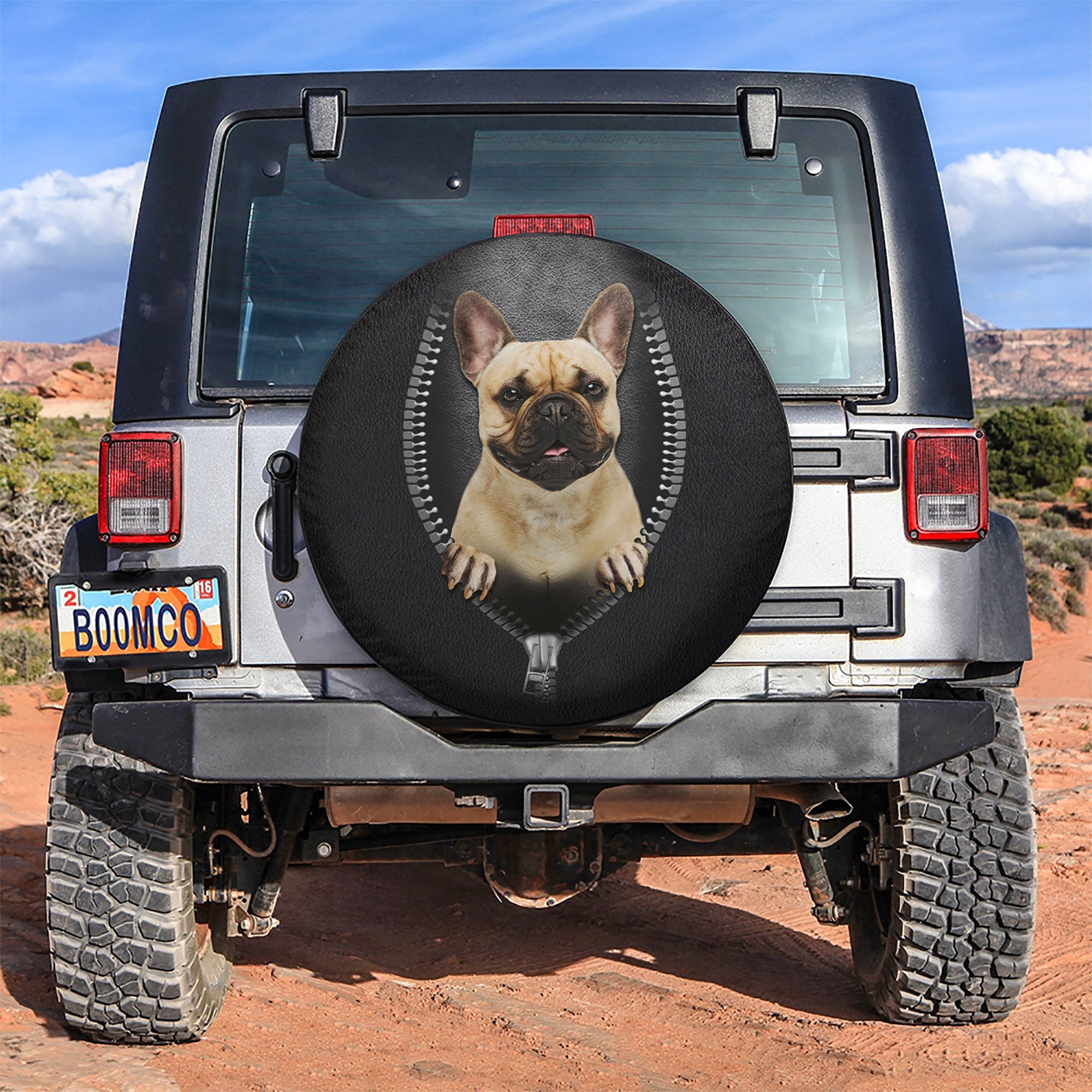 French Bulldog Zipper Car Spare Tire Covers Gift For Campers Nearkii