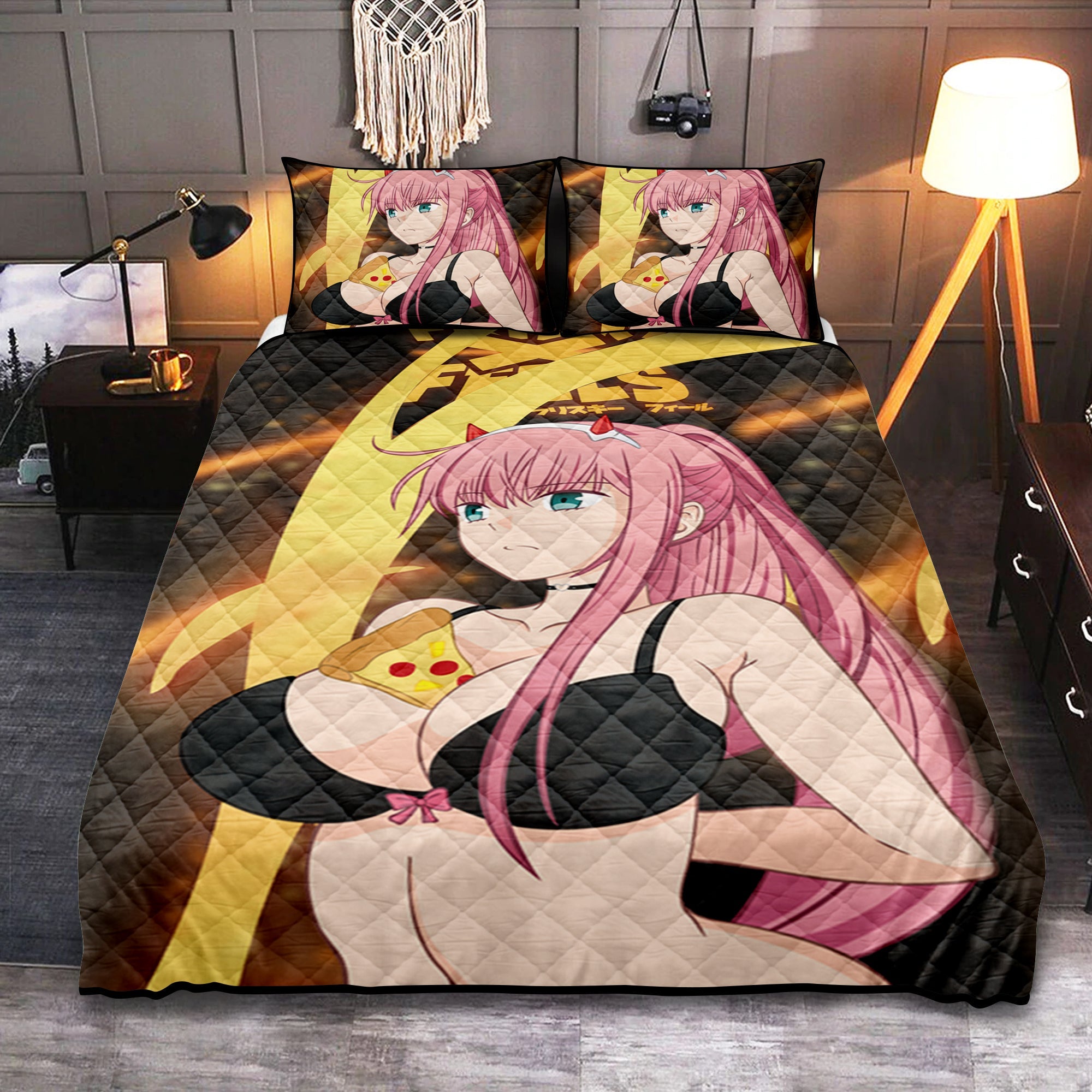 Zero Two Anime Girl Quilt Bed Sets Nearkii