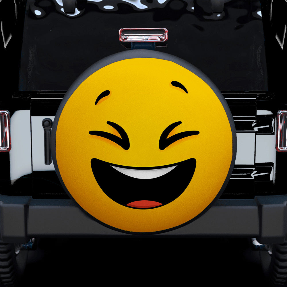 Funny Happy Yellow Face Car Spare Tire Covers Gift For Campers Nearkii