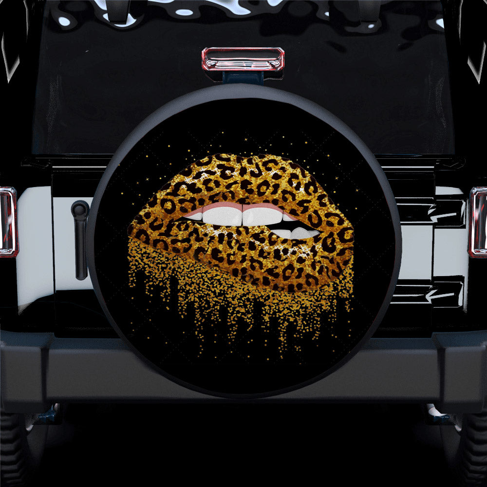 Funny Lips, Leopard Skin Car Spare Tire Cover Gift For Campers Nearkii