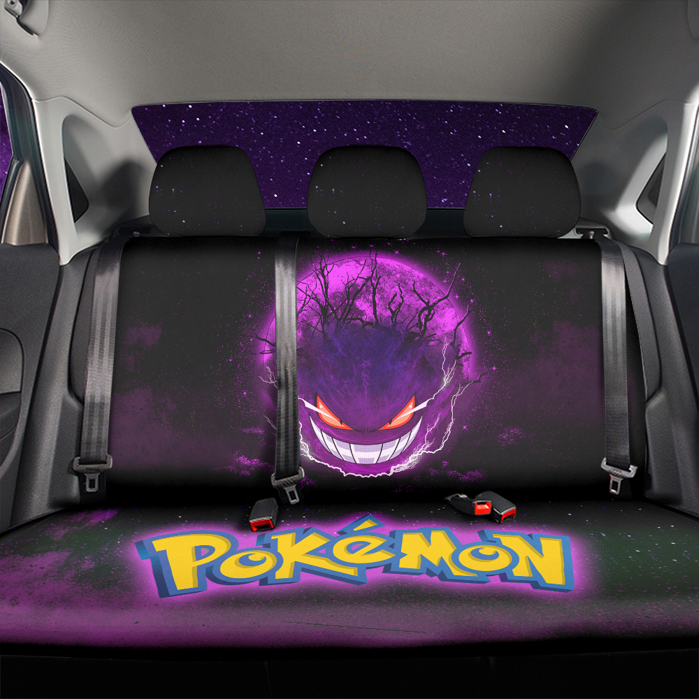 Gengar Pokemon Ghost Scary Moonlight Galaxy Premium Custom Car Back Seat Covers Decor Protectors Nearkii