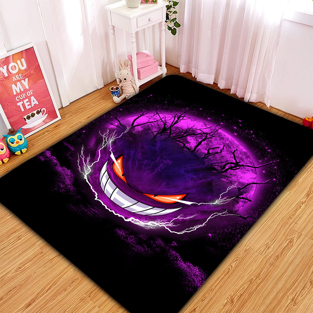 Gengar Pokemon Ghost Scary Moonlight Area Carpet Rug Home Decor Bedroom Living Room Decor Nearkii