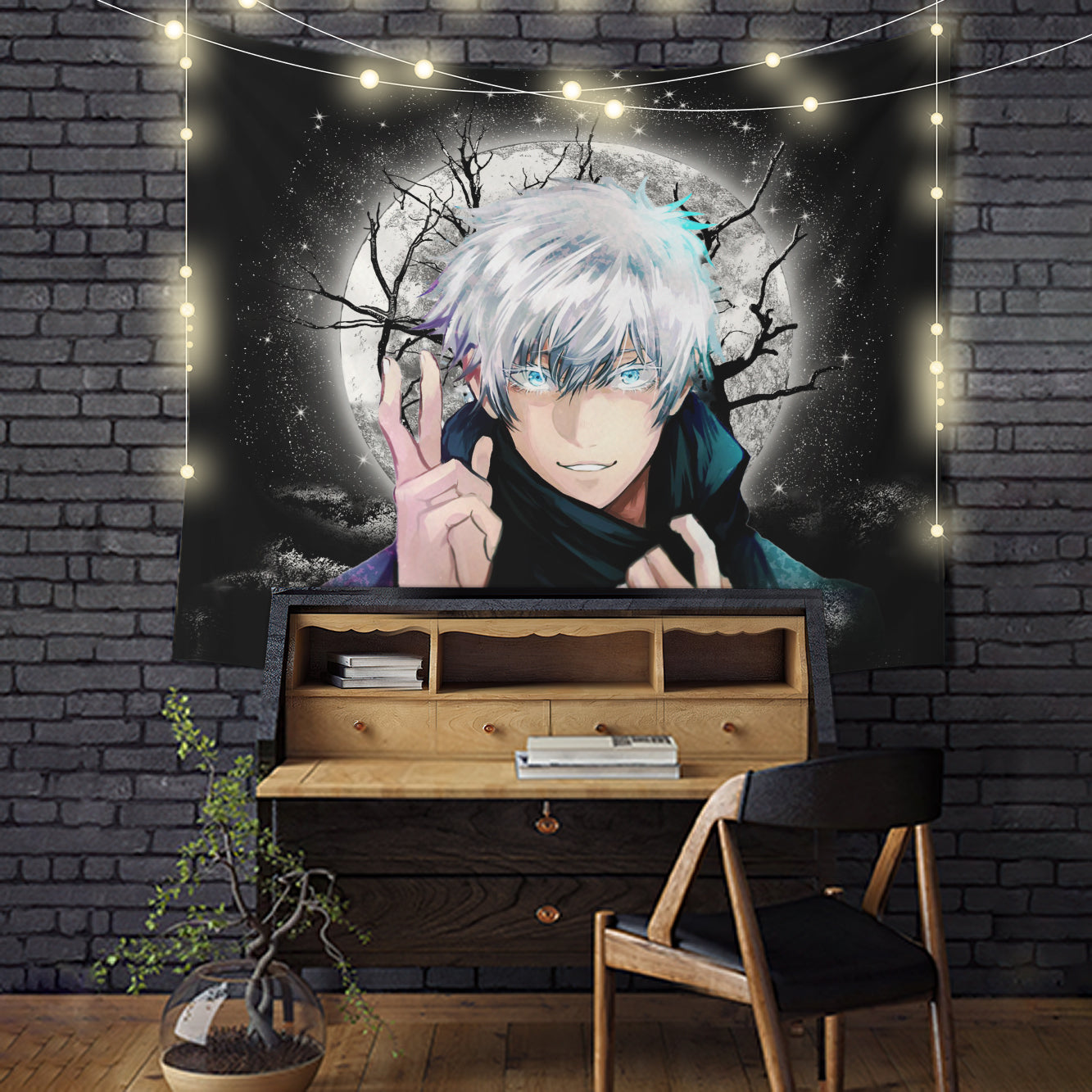 Gojo Jujutsu Kaisen Moonlight Tapestry Room Decor Nearkii