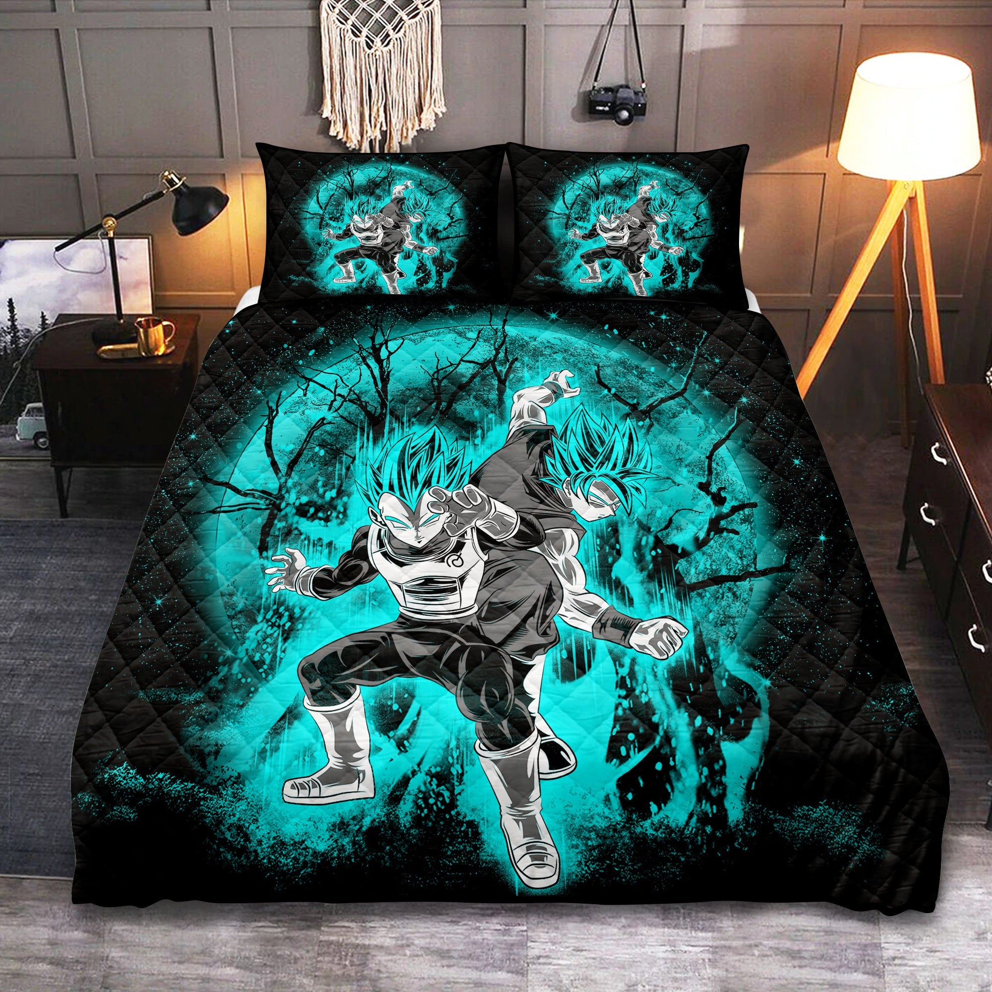 Goku Vegeta Moonlight Quilt Bed Sets Nearkii