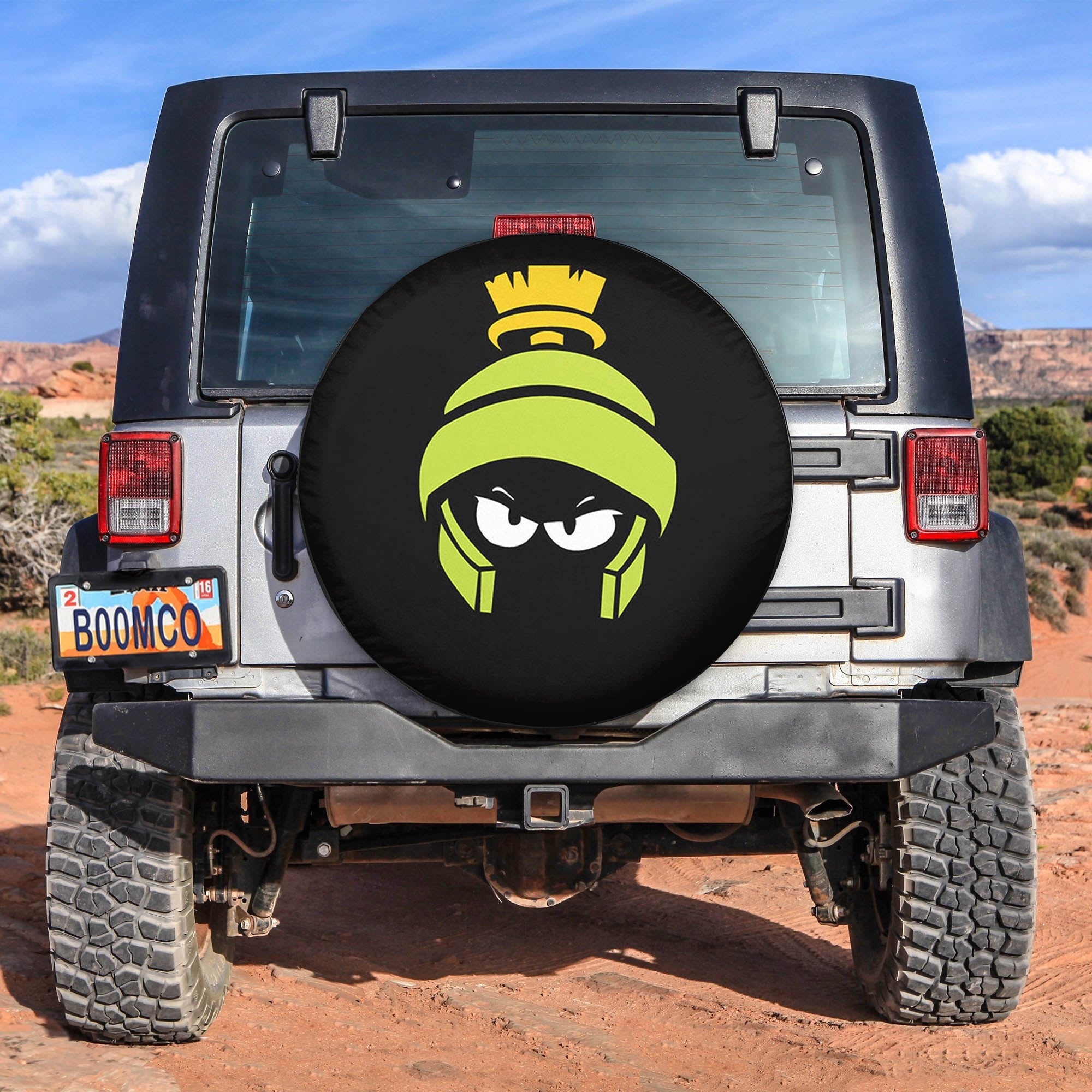 Green Looney Tunes Marvin The Martian Cartoon Funny Spare Tire Covers Gift For Campers Nearkii