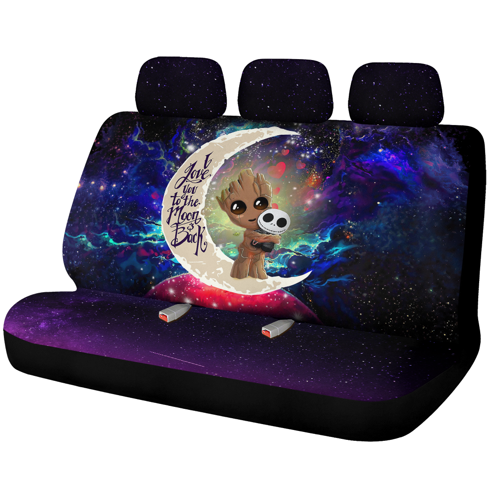 Groot Hold Jack Skelington Love You To The Moon Galaxy Car Back Seat Covers Decor Protectors Nearkii