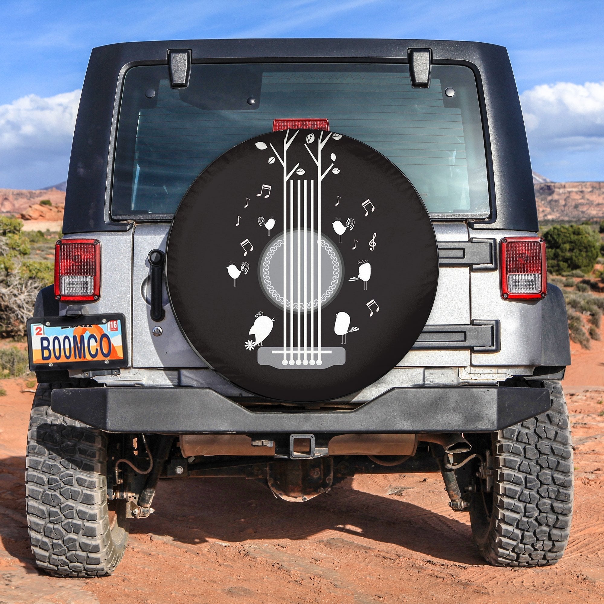 Guitar Strings And Singing Birds Spare Tire Cover Gift For Campers Nearkii