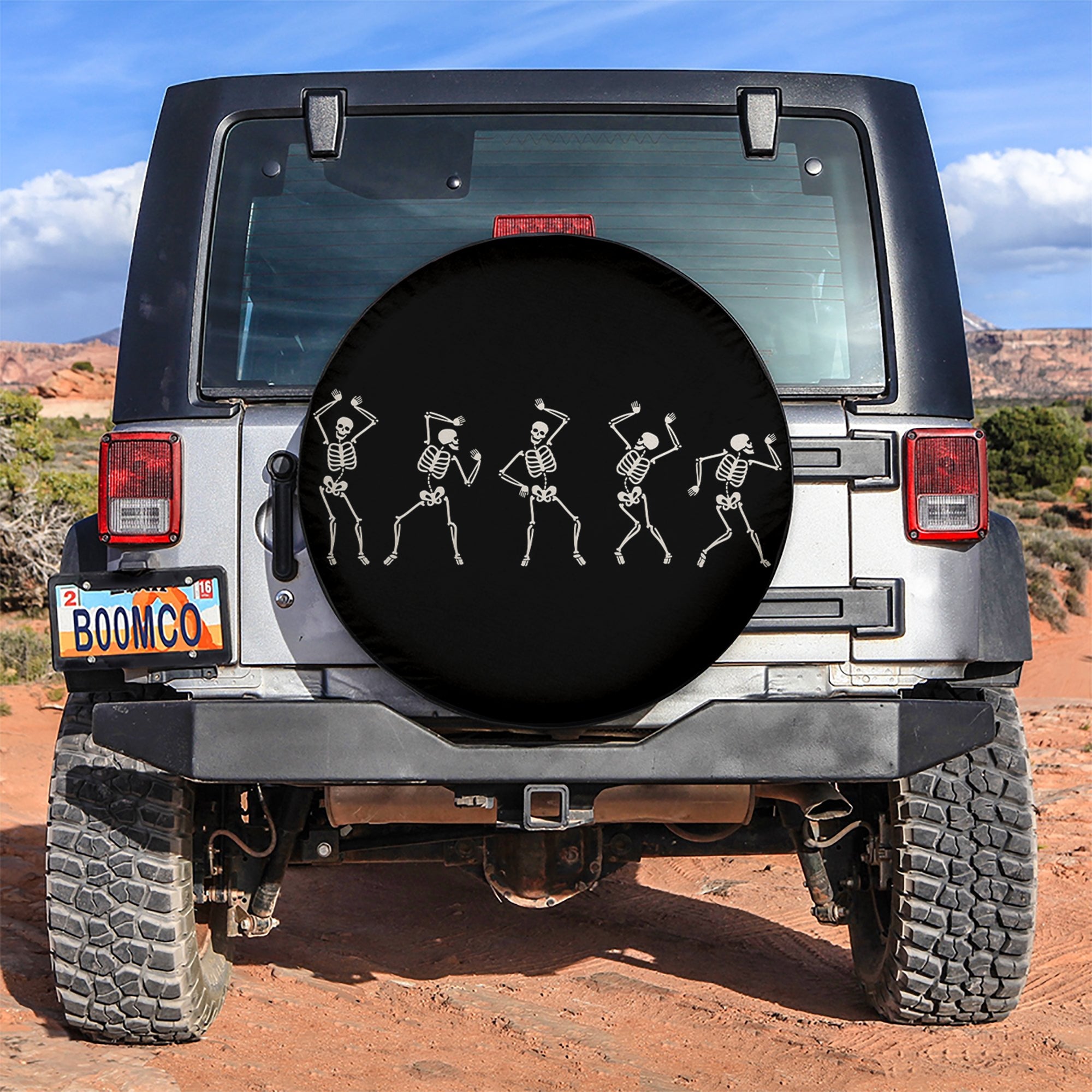 Happy Dance Skull Car Spare Tire Covers Gift For Campers Nearkii