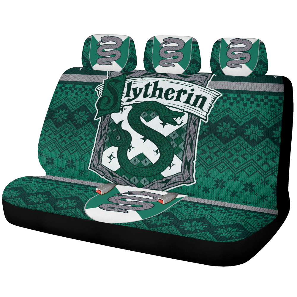 Harry Potter Slytherin Christmas Car Back Seat Covers Decor Protectors Nearkii