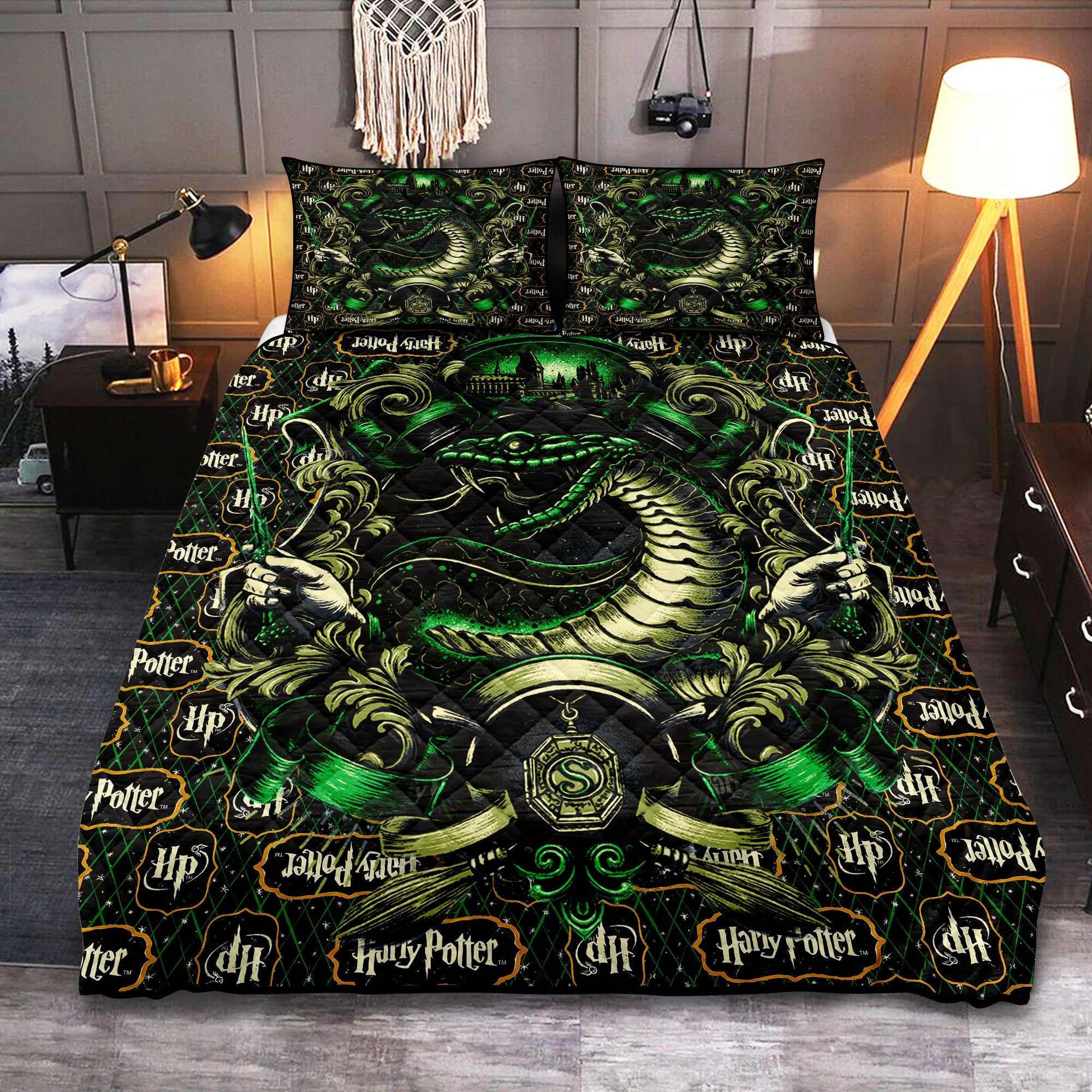 Slytherin Harry Potter Model Quilt Bed Sets Nearkii