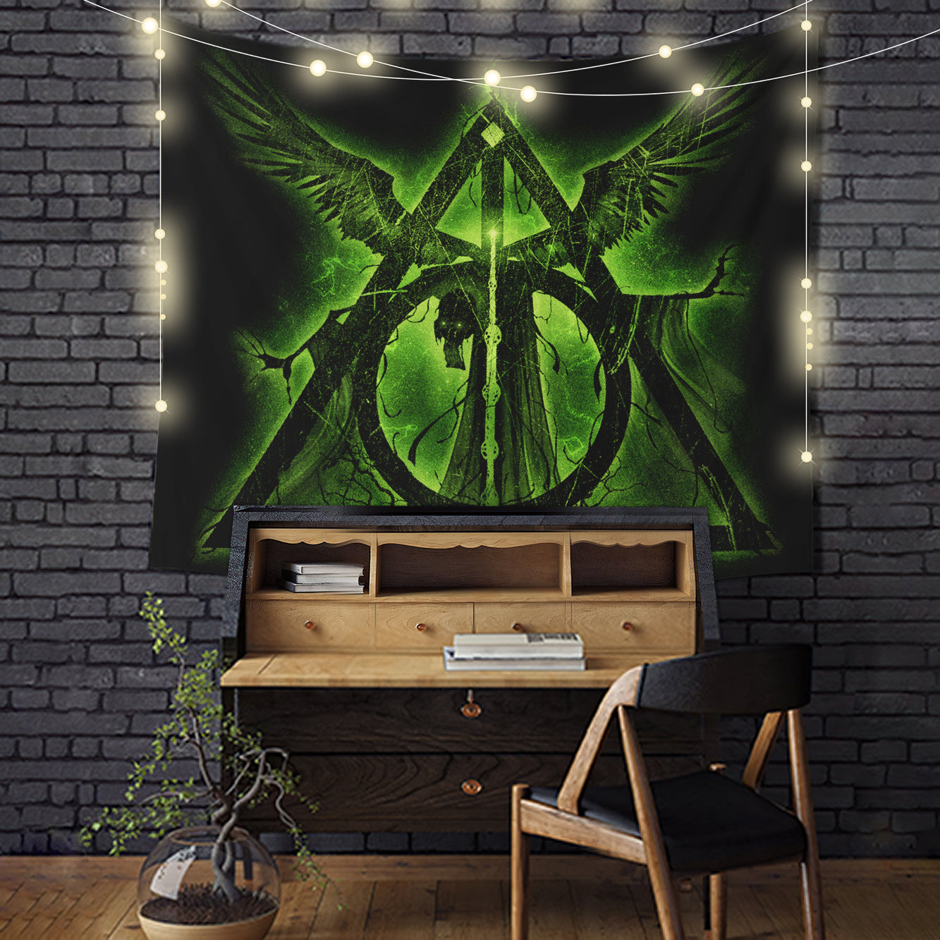 Harry Potter Symbol Moonlight Tapestry Room Decor Nearkii