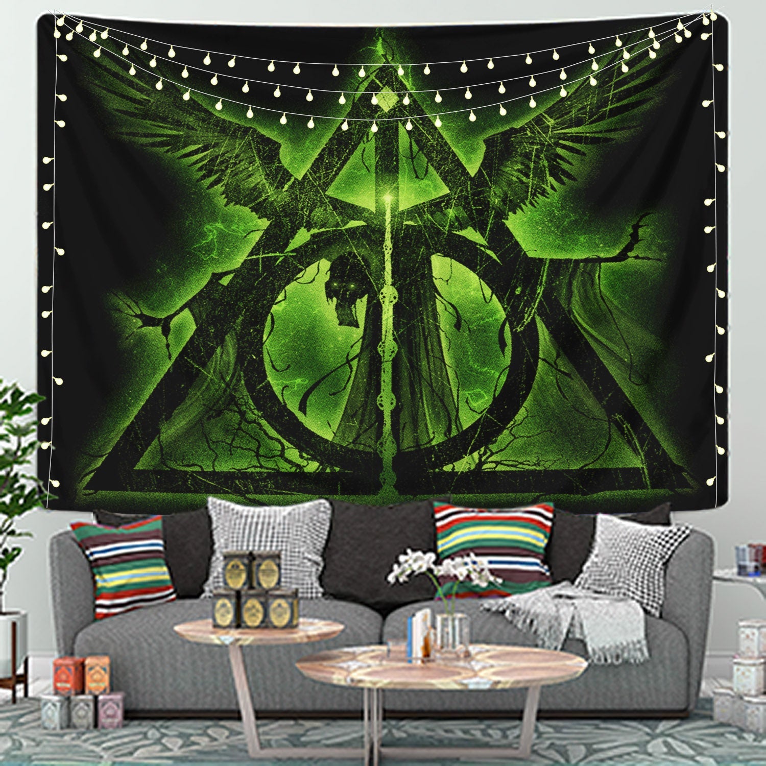 Harry Potter Symbol Moonlight Tapestry Room Decor Nearkii