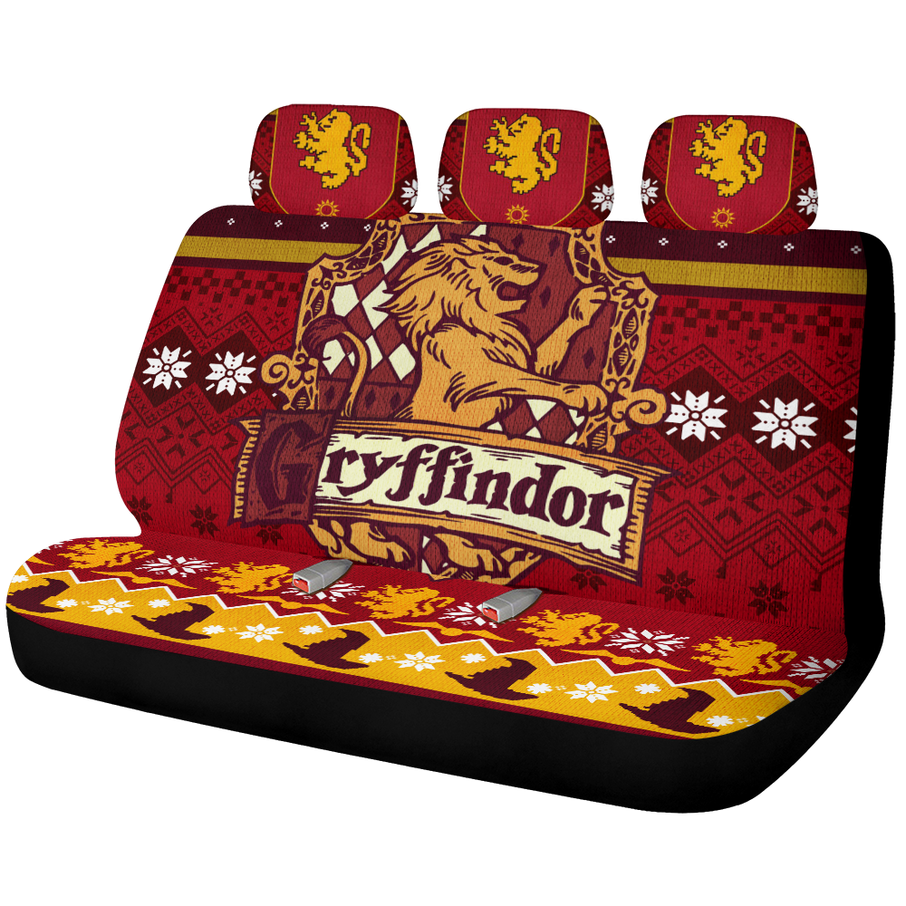 Harry Potter Gryffindor Christmas Car Back Seat Covers Decor Protectors Nearkii