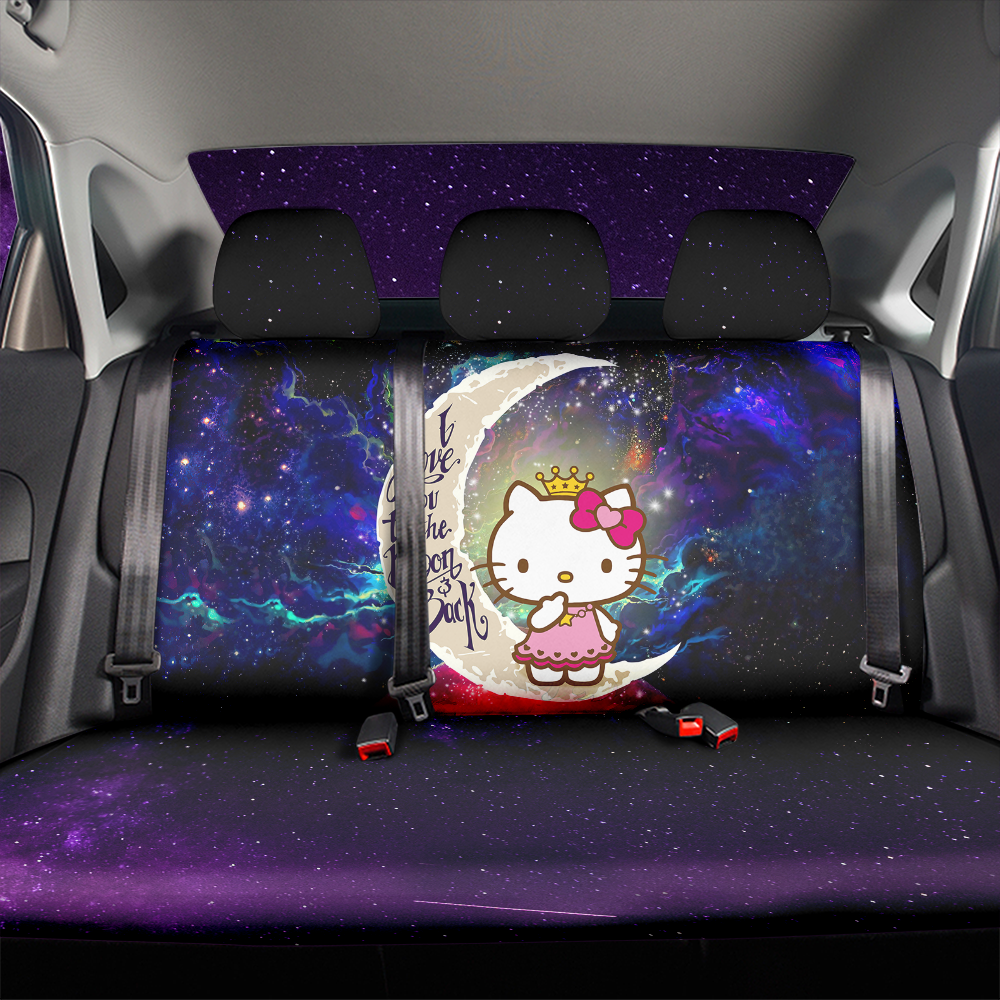 Hello Kitty Love You To The Moon Galaxy Premium Custom Car Back Seat Covers Decor Protectors Nearkii