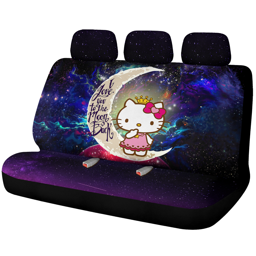 Hello Kitty Love You To The Moon Galaxy Premium Custom Car Back Seat Covers Decor Protectors Nearkii