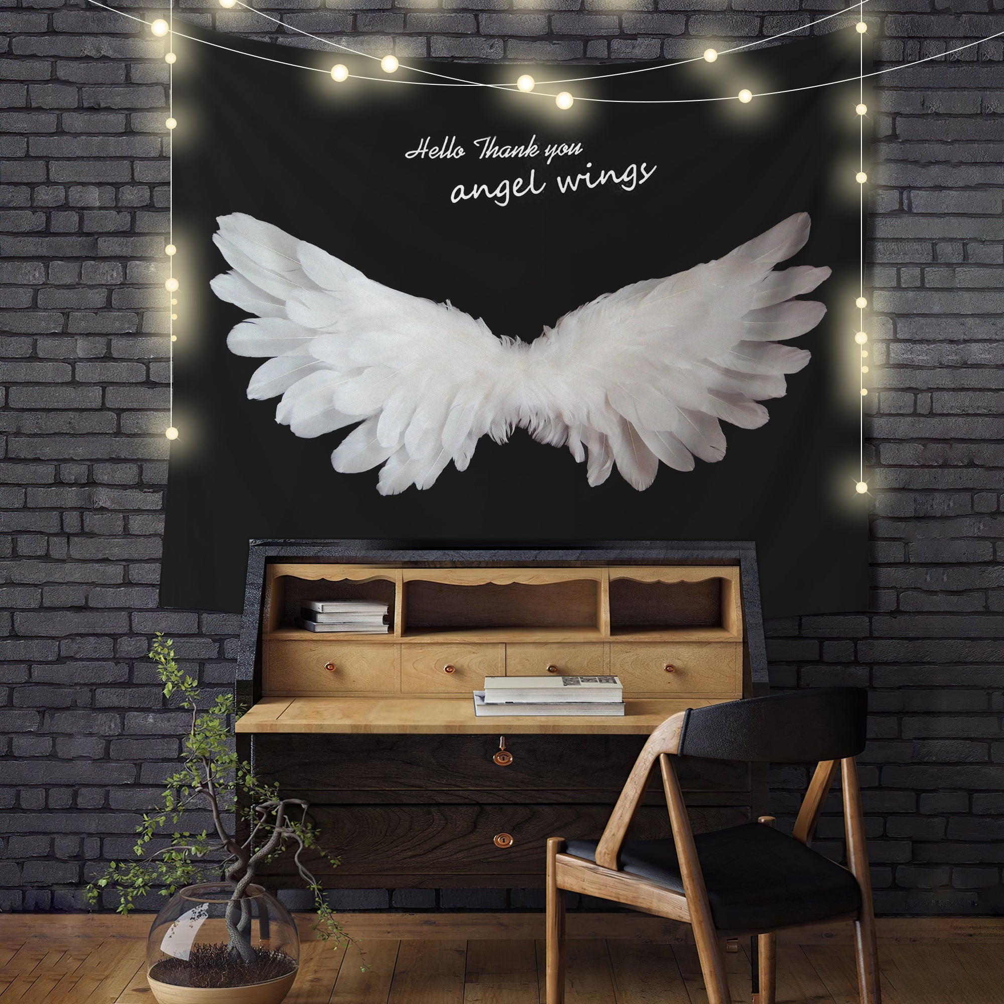 Hello Thank You Angle Wings Tapestry Room Decor Nearkii