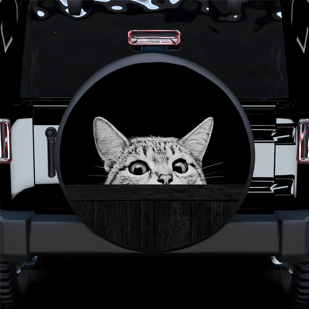 Hiding Cat Car Spare Tire Cover Gift For Campers Nearkii