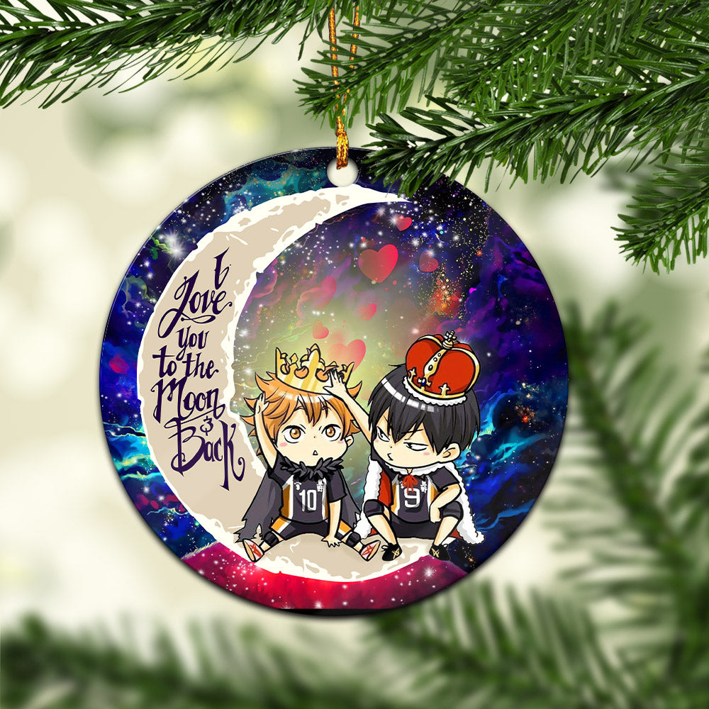 Hinata And Tobio Haikyuu Love You To The Moon Galaxy Mica Circle Ornament Perfect Gift For Holiday Nearkii