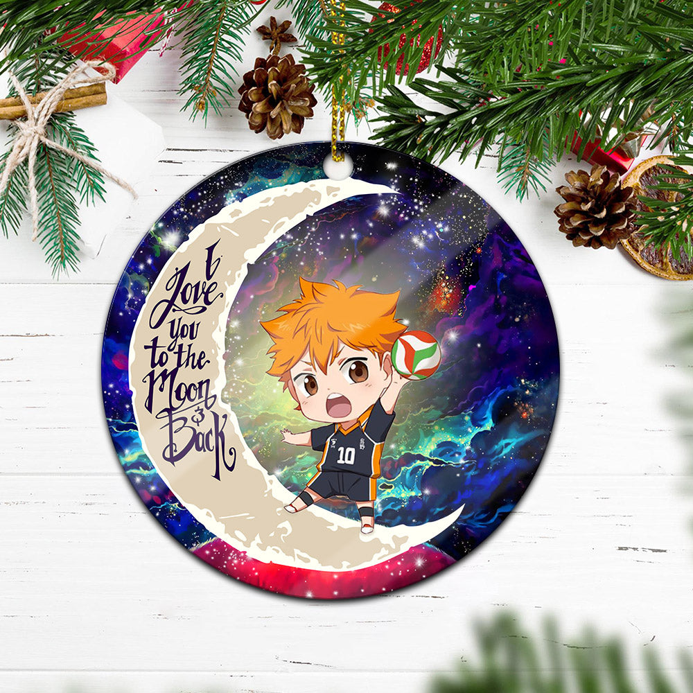 Hinata Haikyuu Love You To The Moon Galaxy Mica Circle Ornament Perfect Gift For Holiday Nearkii