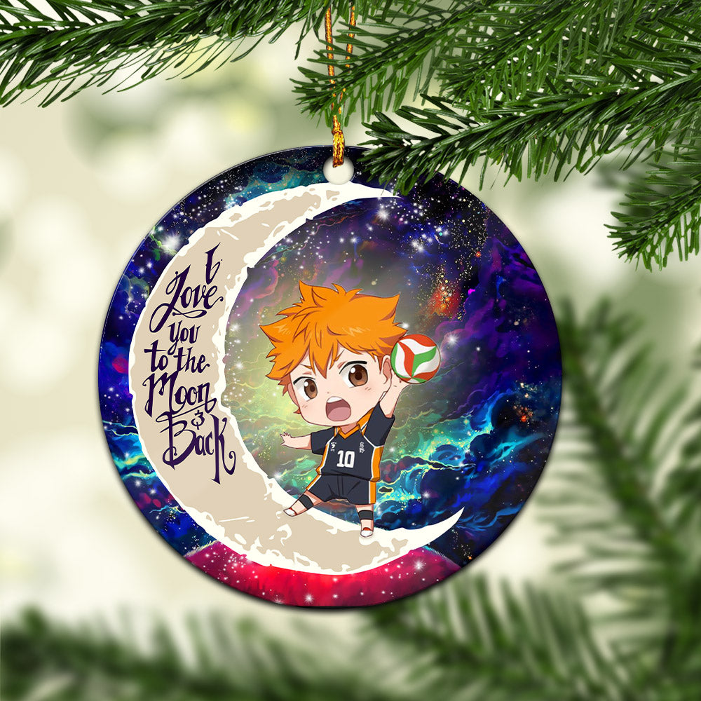 Hinata Haikyuu Love You To The Moon Galaxy Mica Circle Ornament Perfect Gift For Holiday Nearkii