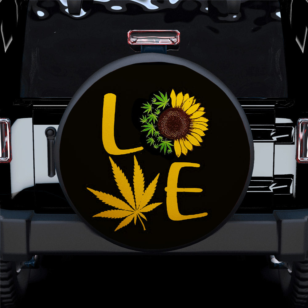 Hippie Flower, Sunflower Cat Car Spare Tire Cover Gift For Campers Nearkii