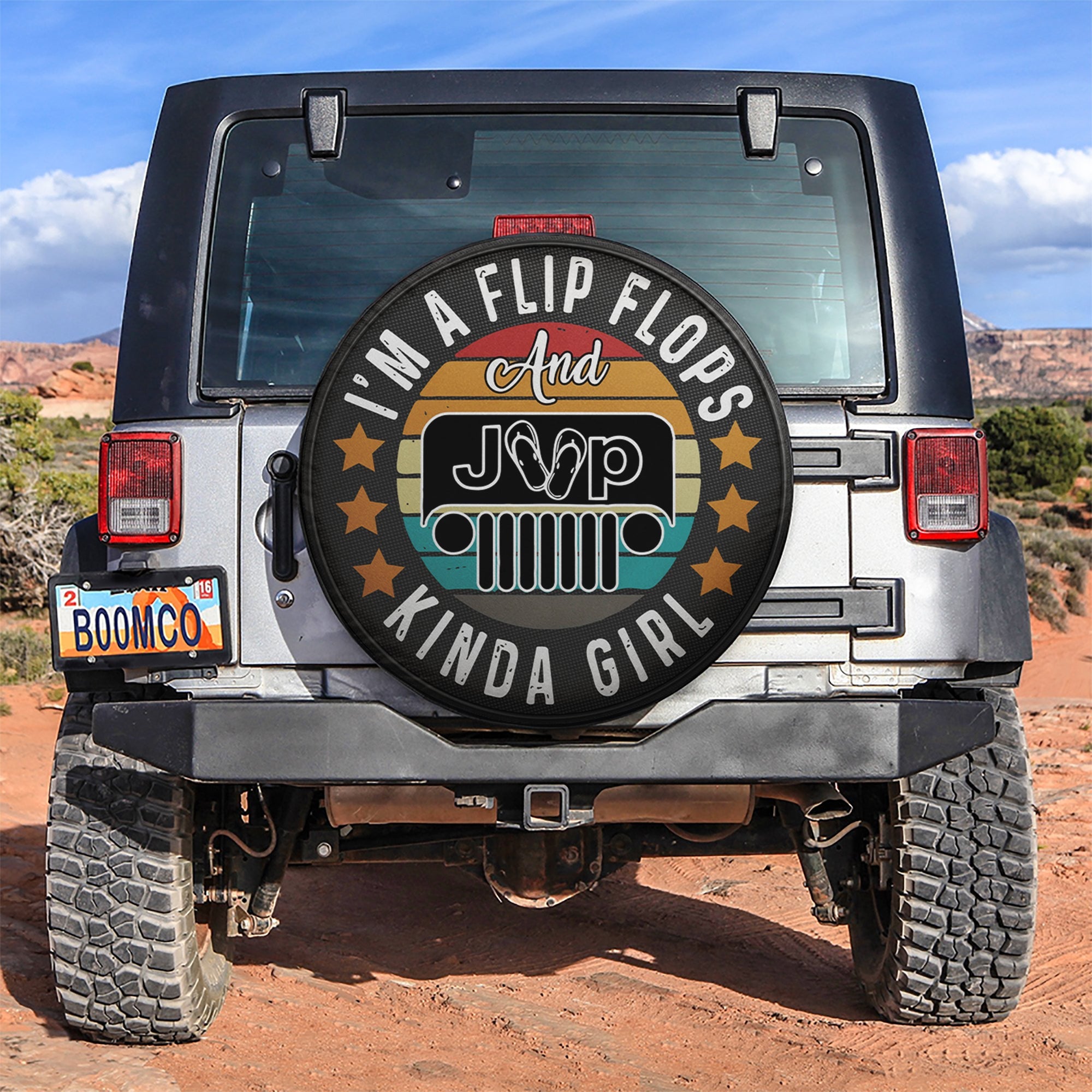 I am Flip Flops And Jeep Kinda Girl Car Spare Tire Covers Gift For Campers Nearkii