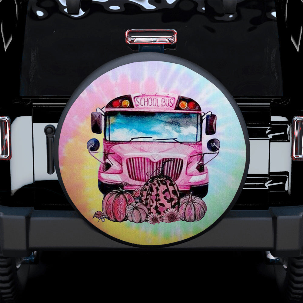 In October We Wear Pink Bus Jeep Car Spare Tire Cover Gift For Campers Nearkii